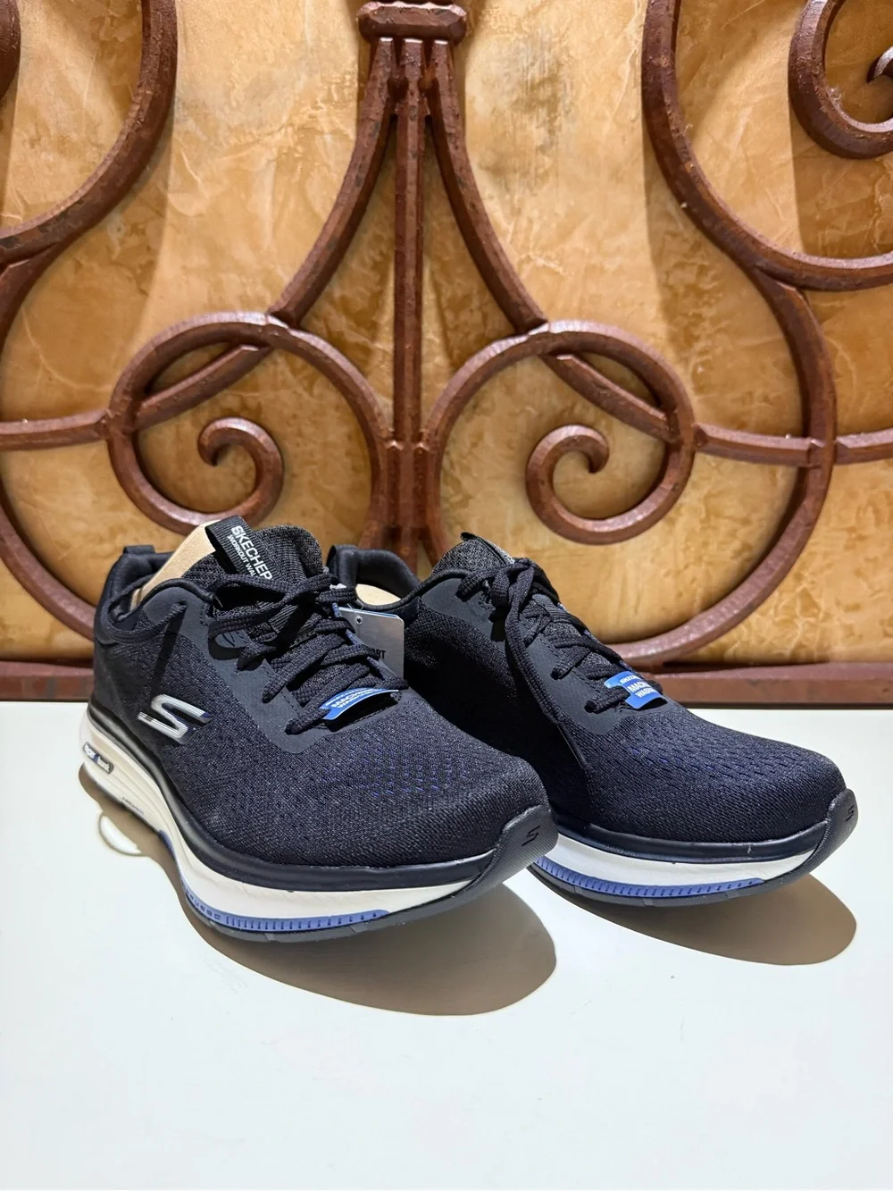 Skechers Men's Black Sneakers with Blue Accents